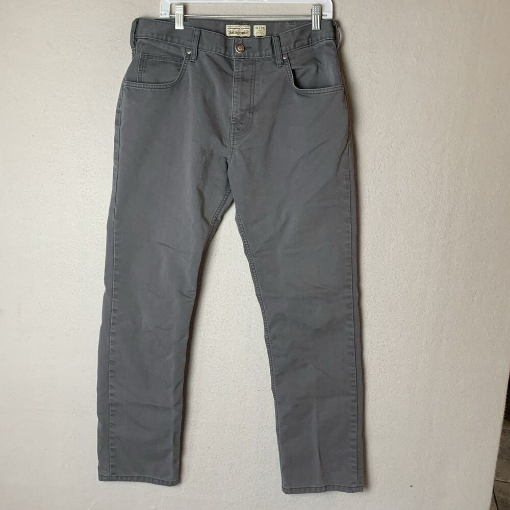 Patagonia Jeans Men 34x32 Gray Iron Clad Performance Twill Straight Leg Hiking